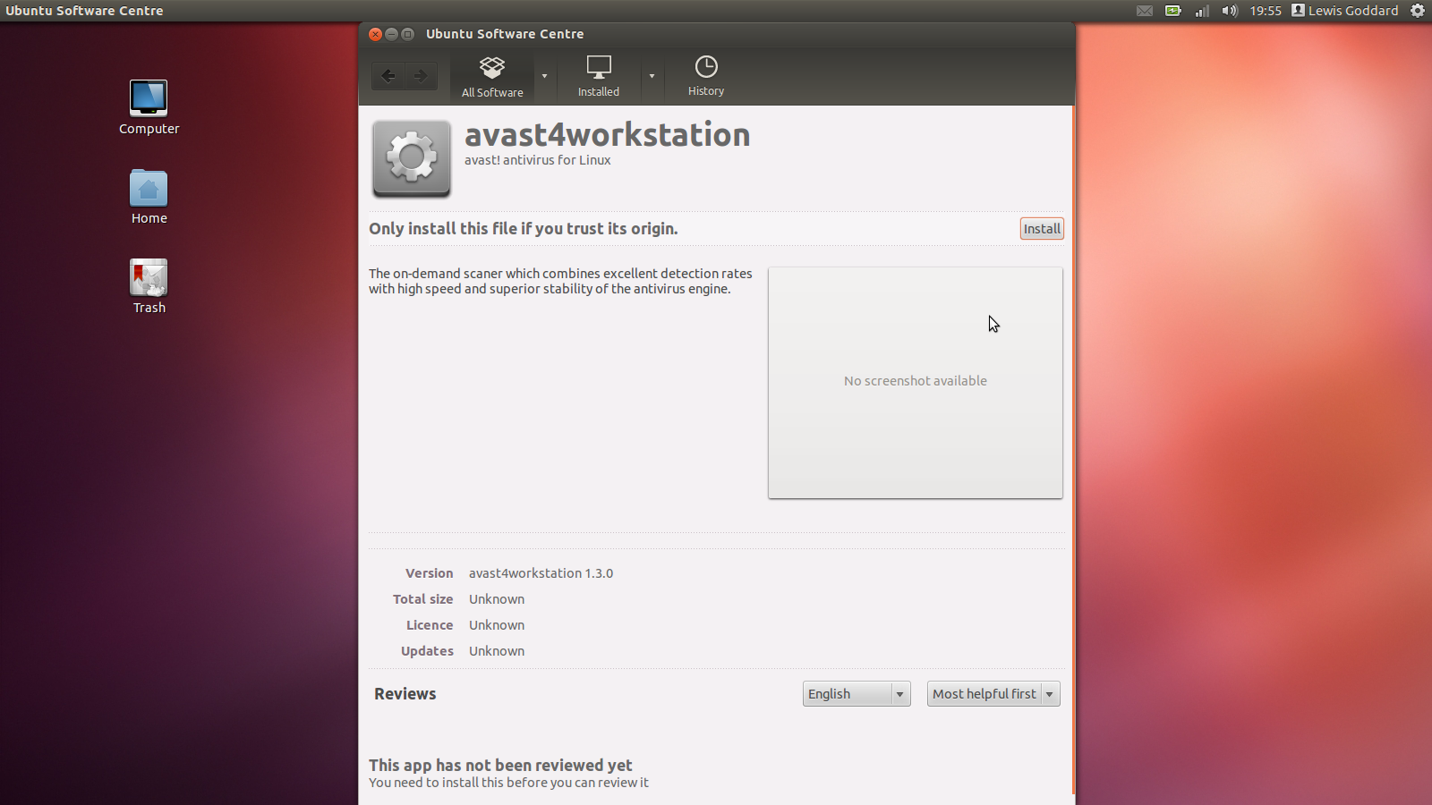 Install avast! Free Antivirus Linux Home Edition with the Ubuntu Software Centre