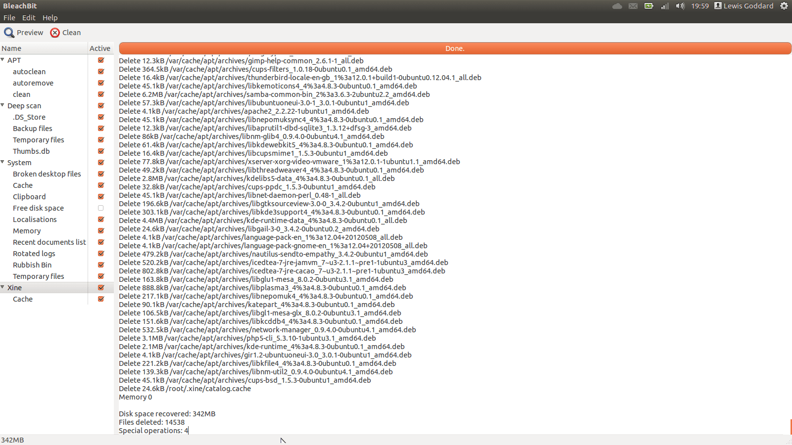 Bleachbit Cleans unneeded files from Ubuntu