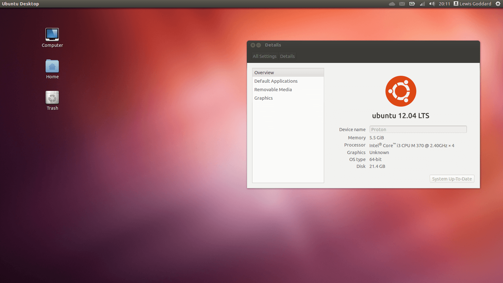 This computer is running 64bit Ubuntu